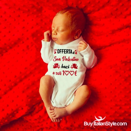 Body Lupetto neonato "offerta di san valentino baci a soli 100"