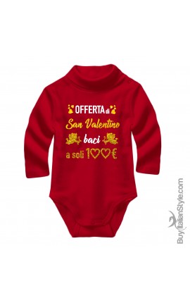 Baby Neck Bodysuit "My First Valentine's Day"