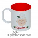 Tazza di plastica natalizia "Nonna natale con nome"