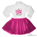 abitino neonata con tulle fuxia "Innamorata pazza del mio papà"