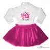 abitino neonata con tulle fuxia "Innamorata pazza del mio papà"