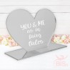 Targhetta a cuore in plexiglass "Io e te come nelle favole"