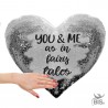 Cuscino cuore con paillette "Io e te come nelle favole"