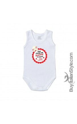 Newborn baby bodysuit "You change diaper I'll change your life"