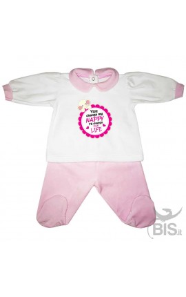 Chenille baby set ""You change my diaper I'll change your life"