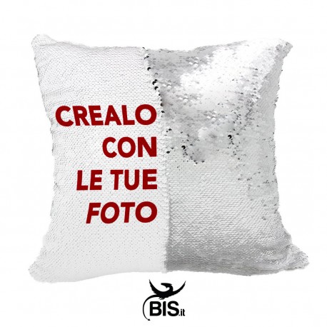 Cuscino quadrato  personalizzabile con paillettes