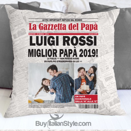 Federa cuscino "La Gazzetta del papà"