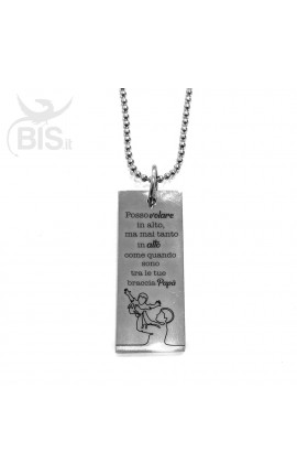 Necklace with plate "When I grow up I want to be just like my Daddy"