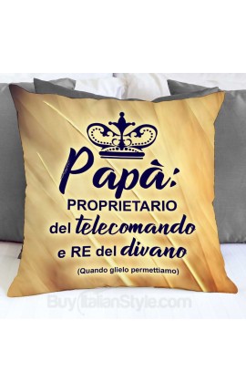 Federa cuscino papà re del divano proprietario del telecomando