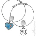 Bracciale a manetta charm personalizzabile