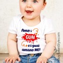 Body neonato/a con stampa  divertente "Amo i guai e i guai amano me"