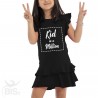 Vestitino bimba con gonna a balze "Kid in a million"