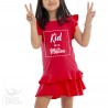 Vestitino bimba con gonna a balze "Kid in a million"