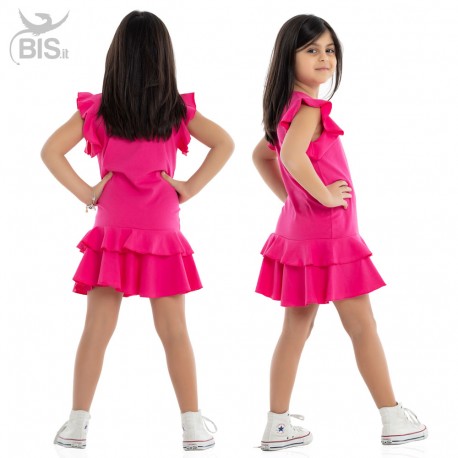 Vestitino bimba con gonna a balze "Girl power"