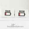 Couples pillowcases "Low Battery"