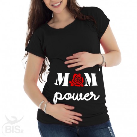 T-shirt premaman manica corta "Mom power"