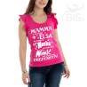 Maglia donna con maniche ad alette "Mamma tu sei la mia preferita"