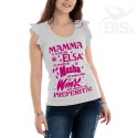 Maglia donna con maniche ad alette "Mamma tu sei la mia preferita"