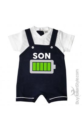 Baby Boy Romper Overalls "Daddy's hands..."