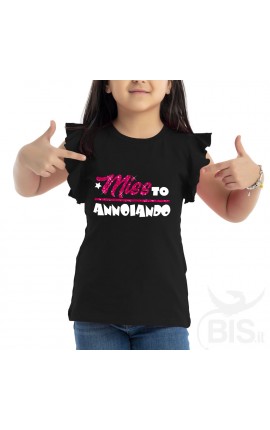 T-shirt bimba con maniche ad alette "Missto annoiando "