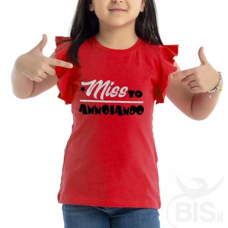 T-shirt bimba con maniche ad alette "Missto annoiando " T-shirt bimba con maniche ad alette "Missto annoiando "
