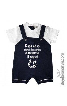 Baby Boy Romper Overalls "Daddy's hands..."