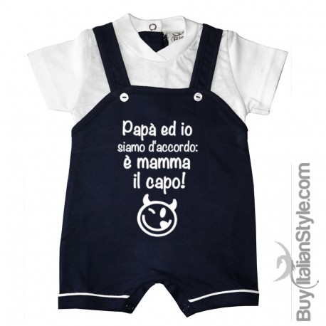 Baby Boy Romper Overalls "Daddy's hands..."