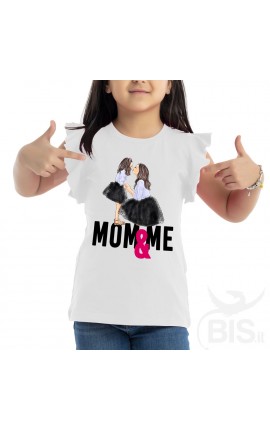 T-shirt bimba con maniche ad alette "Mom & Me"