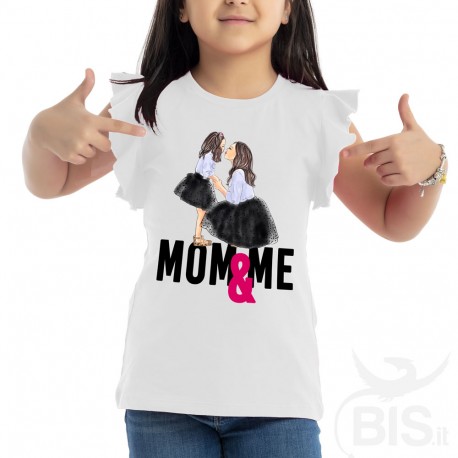 T-shirt bimba con maniche ad alette "Mom & Me"