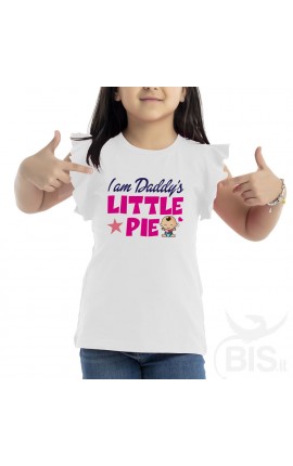 T-shirt bimba con maniche ad alette "Sono la polpetta di papà"