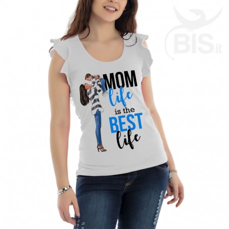 Maglia donna con maniche ad alette "Mom in a million"