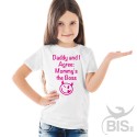 Baby T-shirt "Dad and I agree: Mom is the boss!"