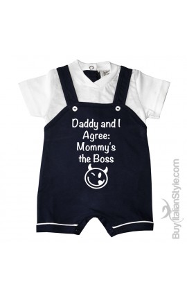 Baby Boy Romper Overalls "Daddy's hands..."