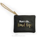 Mini pochette in vera pelle "Che fatica la vita da mamma"