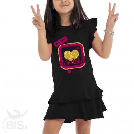 Vestitino bimba con gonna a balze "Instakid"