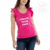 Maglia donna con maniche ad alette da personalizzare con immagine e testo