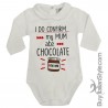 Body colletto neonata manica lunga "Posso confermare, la mamma mangiava cioccolato per me"