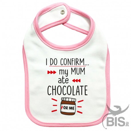 Bavaglino neonato posso confermare la mamma mangiava cioccolata per me