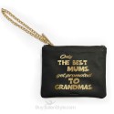 Mini pochette in vera pelle "Solo le mamme migliori si trasformano in SUPER MAMMA....come te"