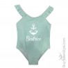 Costume bimba intero con alette nome e ancora