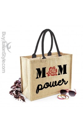 Borsa da Mare in juta naturale "Mom power"