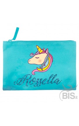 Pochette tela a tema Unicorno da personalizzare