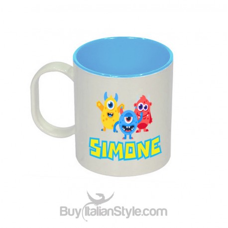 Tazza di plastica bimbo/a "Mostri" da personalizzare