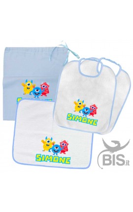 Kit Asilo bimbo/bimba "Mostri" da personalizzare con nome