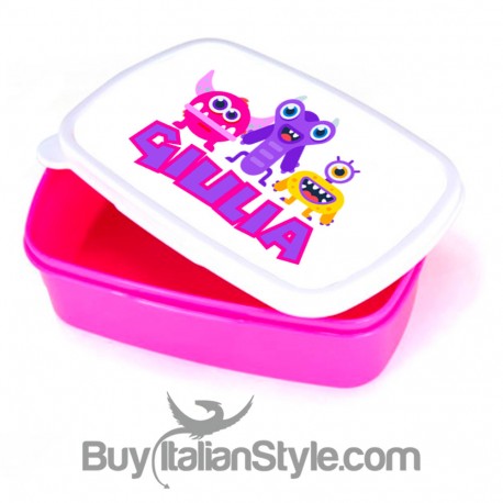 Porta pranzo e merende bimbo/bimba "Mostri" da personalizzare con nome
