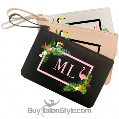 Pochette in ecopelle "Tropical" da personalizzare