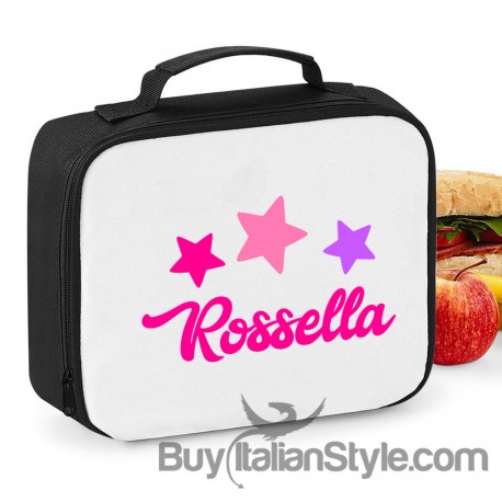 Mini borsa frigo da personalizzare con nome + stelline