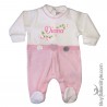 Tutina neonata ciniglia con fiori da personalizzare