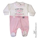 Tutina neonata ciniglia con fiori "Ottimo lavoro mamma sono BELLISSIMA"