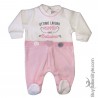 Tutina neonata ciniglia con fiori "Ottimo lavoro mamma sono BELLISSIMA"